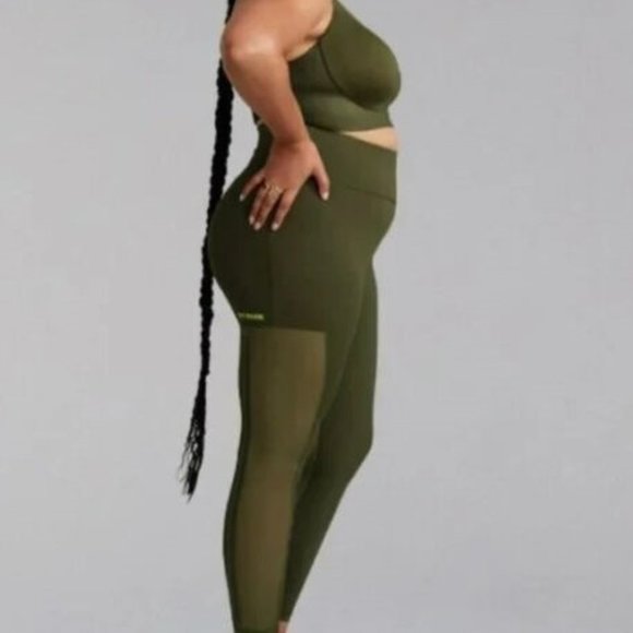 Adidas Womens Ivy Park x Peloton Focus Olive Power Tight PLUS SIZE 2X HG0547S - Picture 3 of 6